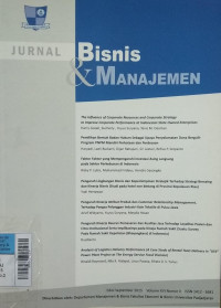 Image of Jurnal Bisnis dan Manajeman  Sep2015 vol.16/no.2