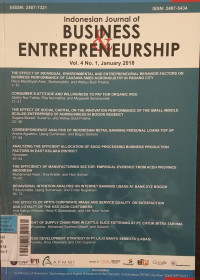 Image of Jurnal indonesia journal of BUSINESS & ENTERPRENEURSHIP VOL.4 NO 1 JANUARY 2018