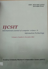 Image of Jurnal International journal of computer science & information technology  Des2014 Vol.6/No.6