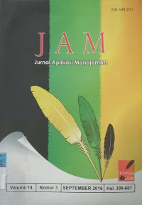 Image of Jurnal Aplikasi Manajeman  Sep2016 vol.14/no.3