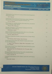 Image of JURNAL NASIONAL TEKNIK ELEKTRO DAN TEKNOLOGI INFORMASI VOL.3 N0.3 AGUSTUS 2014