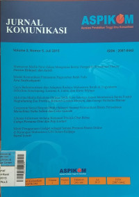 Image of JURNAL KOMUNIKASI JUL 2015 Vol.2/No.5