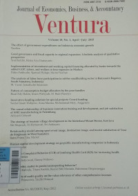 Image of Journal of Economics, Business, & Accountancy Ventura Jul2015 vol.18/no.1