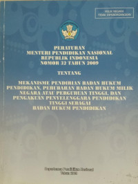 Peraturan Menteri Pendidikan Nasional Republik Indonesia Nomor 32 Tahun 2009